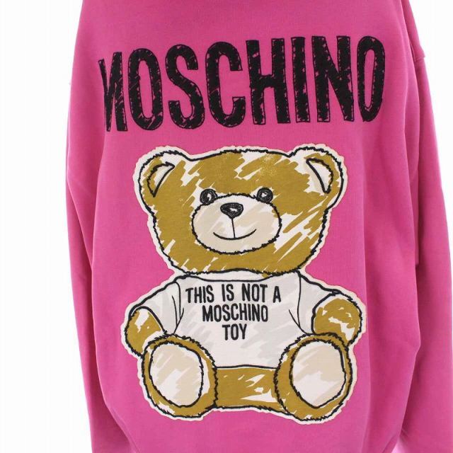 MOSCHINO(モスキーノ)のモスキーノ クチュール パーカー スウェット テディベア 44 ピンク レディースのトップス(パーカー)の商品写真