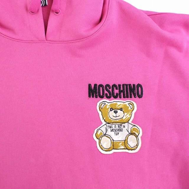 MOSCHINO(モスキーノ)のモスキーノ クチュール パーカー スウェット テディベア 44 ピンク レディースのトップス(パーカー)の商品写真