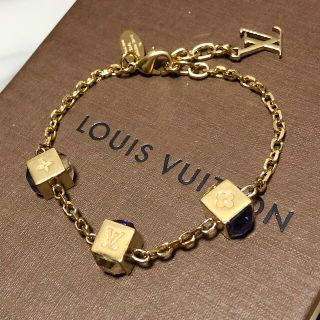 ルイヴィトン(LOUIS VUITTON)のヴィトン　ブレスレット　ギャンブル　クリスタル　石　ゴールド　チェーン　箱付　☆(ブレスレット/バングル)