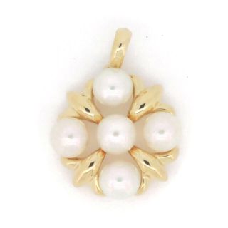 ミキモト(MIKIMOTO)のミキモト パール ペンダント 4.5ミリ K18YG(18金 イエローゴールド)(ネックレス)