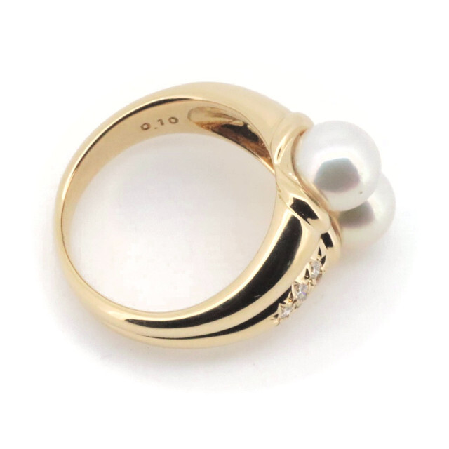 入荷予定商品 タサキ パール ダイヤモンド リング 指輪 6.6ミリ 0.10ct 10号 K18YG(18金イエローゴールド)