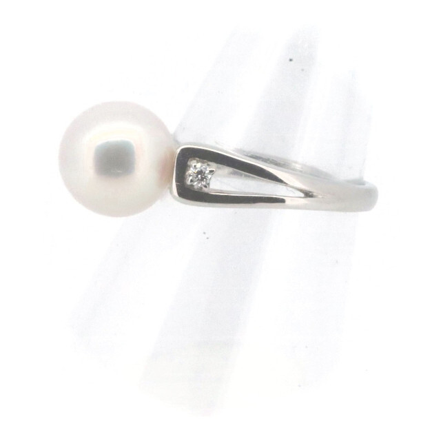 MIKIMOTO(ミキモト)のミキモト パール ダイヤモンド リング 指輪 10号 8.7ミリ PT900(プラチナ) レディースのアクセサリー(リング(指輪))の商品写真