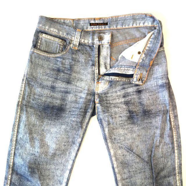 Nudie Jeans(ヌーディジーンズ)のNudie Jeans スリム ジム ペイント ホワイト W31約82cm メンズのパンツ(デニム/ジーンズ)の商品写真