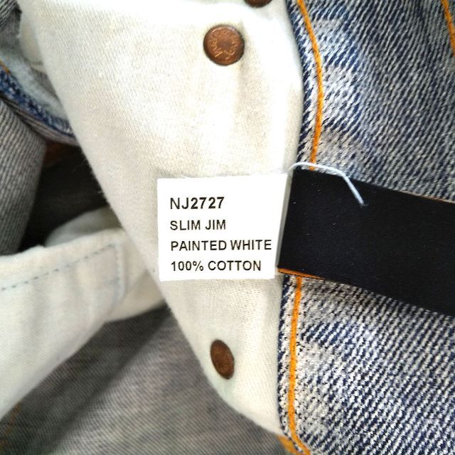 Nudie Jeans スリム ジム ペイント ホワイト W31約82cm