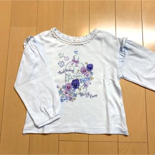 メゾピアノ(mezzo piano)のメゾピアノ 110【極美品】♡お花モチーフ＆蝶♡(Tシャツ/カットソー)