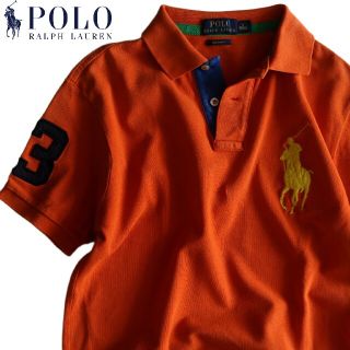 ポロラルフローレン(POLO RALPH LAUREN)の【POLO RALPH LAUREN】ポロシャツ　刺繍ロゴ　オレンジ　M相当☆(ポロシャツ)