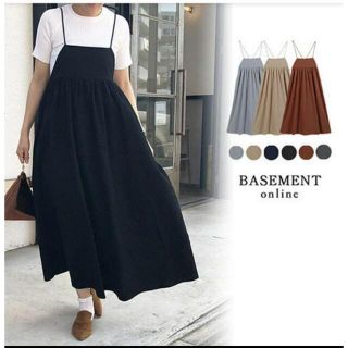 ベースメント(BASEMENT)のBASEMENT online リネンキャミワンピース(ロングワンピース/マキシワンピース)