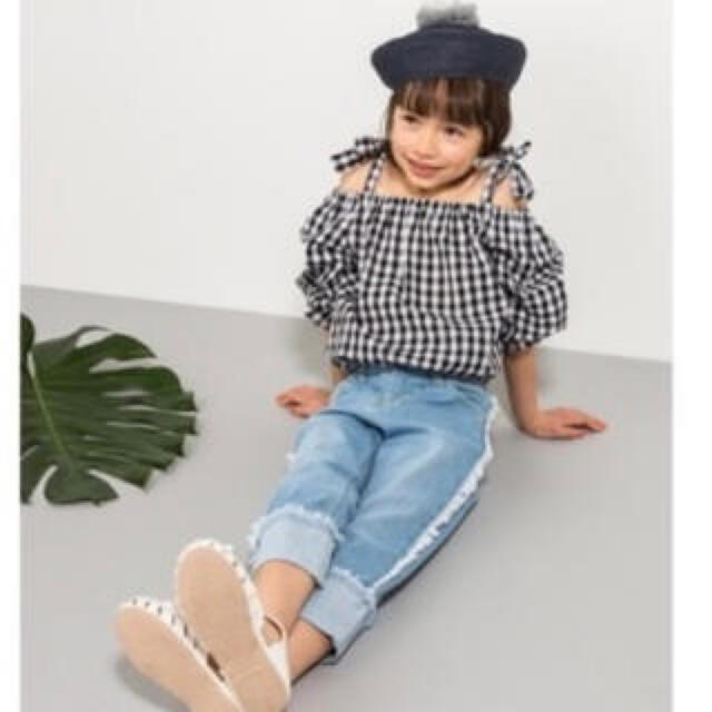 petit main(プティマイン)のpetitmain：オフショルトップス キッズ/ベビー/マタニティのキッズ服女の子用(90cm~)(Tシャツ/カットソー)の商品写真