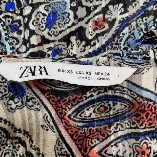 新品☆ZARA ザラ プリント柄メタリックワンピースロンハーマン