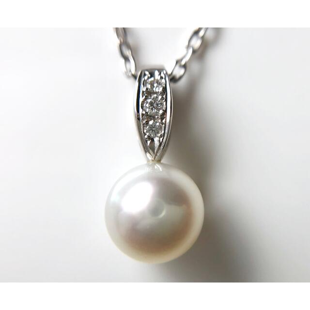 MIKIMOTO(ミキモト)のMIKIMOTO  アコヤ真珠ダイヤモンドネックレス K18WG レディースのアクセサリー(ネックレス)の商品写真