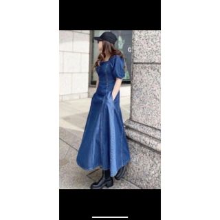 ザラ(ZARA)のザラ　デニム　ワンピース　XS ZARA Sサイズ　Mサイズ　スクエア(ロングワンピース/マキシワンピース)