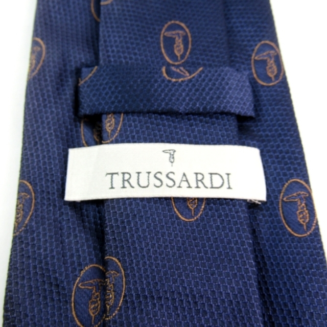 TRUSSARDI トラサルディ　ネクタイ  ネイビー　シルク　イタリア製