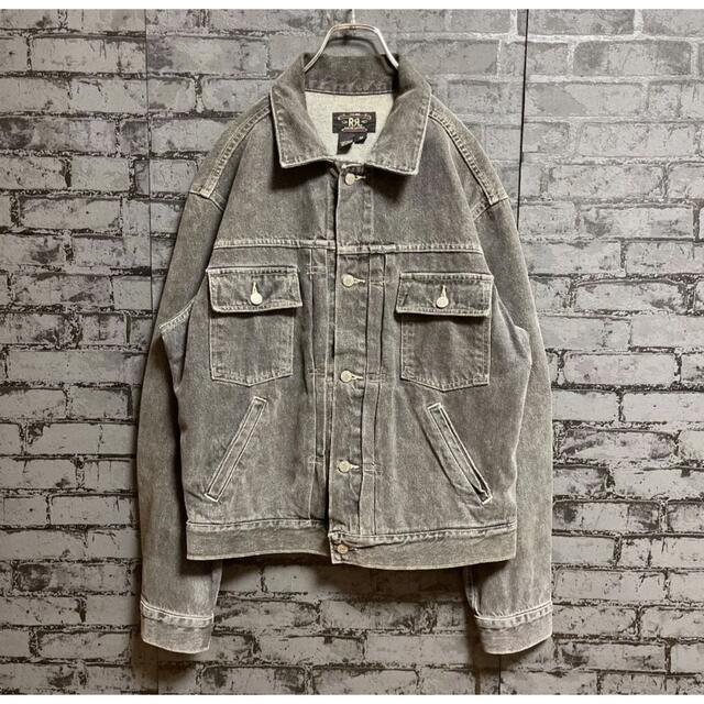 RRL(ダブルアールエル)のUSA製 ダブルアールエル RRL ブラック デニムジャケット 三つ星タグ 希少 メンズのジャケット/アウター(Gジャン/デニムジャケット)の商品写真