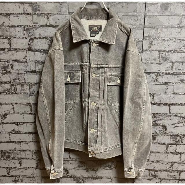 RRL(ダブルアールエル)のUSA製 ダブルアールエル RRL ブラック デニムジャケット 三つ星タグ 希少 メンズのジャケット/アウター(Gジャン/デニムジャケット)の商品写真