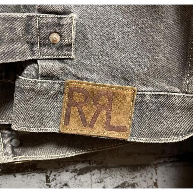 RRL(ダブルアールエル)のUSA製 ダブルアールエル RRL ブラック デニムジャケット 三つ星タグ 希少 メンズのジャケット/アウター(Gジャン/デニムジャケット)の商品写真