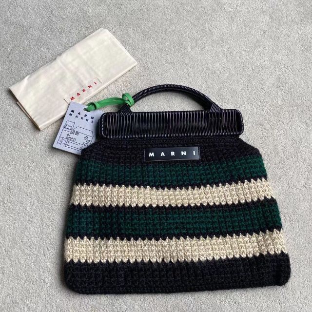 【本物保証】 MARNI マルニマーケット コットンクロシェバッグ ハンドバッグ 【本物保証】 MARNI マルニマーケット コットンクロシェバッグ ハンドバッグ