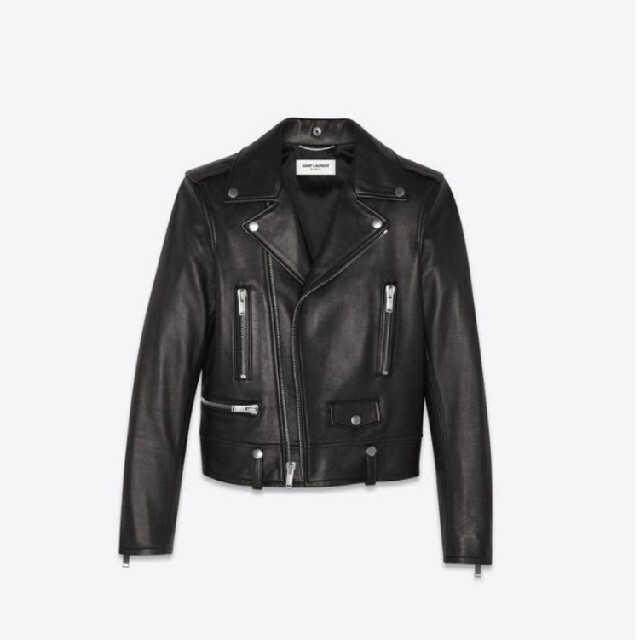 Saint Laurent(サンローラン)の100%シープスキン　サンローラン同デザインライダースジャケット美品 メンズのジャケット/アウター(ライダースジャケット)の商品写真