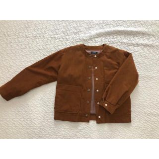 A.P.C. 中綿 コーデュロイ サイズ ノーカラージャケット ブラウン