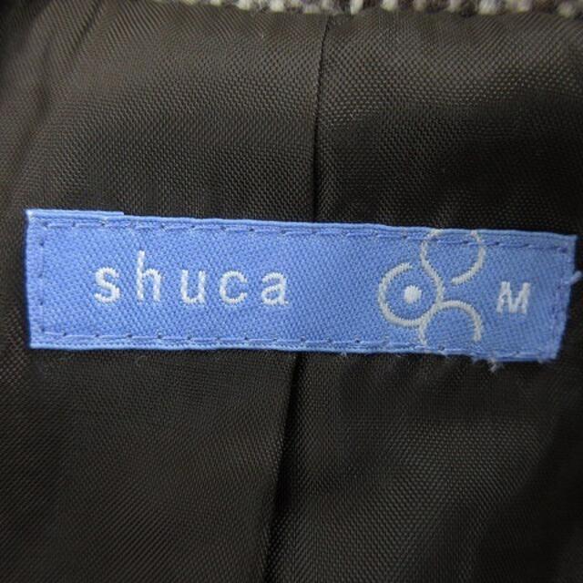 shuca(シュカ)のシュカ ジャケット テーラード 長袖 シングル 2B 厚手 ウール 総柄 M 茶 レディースのジャケット/アウター(その他)の商品写真