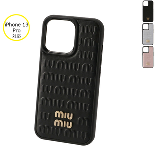 ミュウミュウ(miumiu)のMIU MIU レザー エンボスロゴ iPhone13Proケース(iPhoneケース)