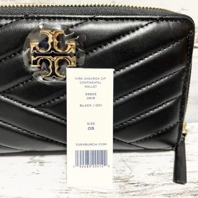 【新品】Tory Burch 長財布 キラシェブロン 黒