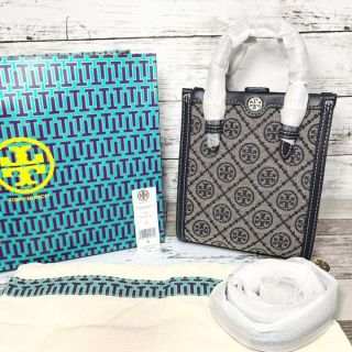 トリーバーチ(Tory Burch)の【新品】トリーバーチ　Tモノグラム　ショルダーバック　青(ショルダーバッグ)