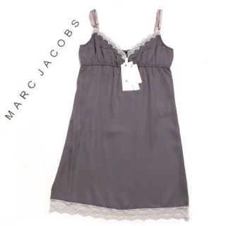 マークジェイコブス(MARC JACOBS)の新品 MARC JACOBS レース付 シルク混キャミワンピース (ミニワンピース)