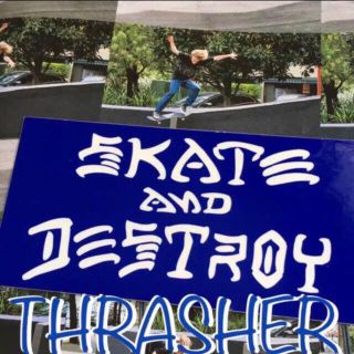 スラッシャー(THRASHER)のTHRASHERスラッシャー限定SKATEANDDESTROYボックスステッカー(その他)