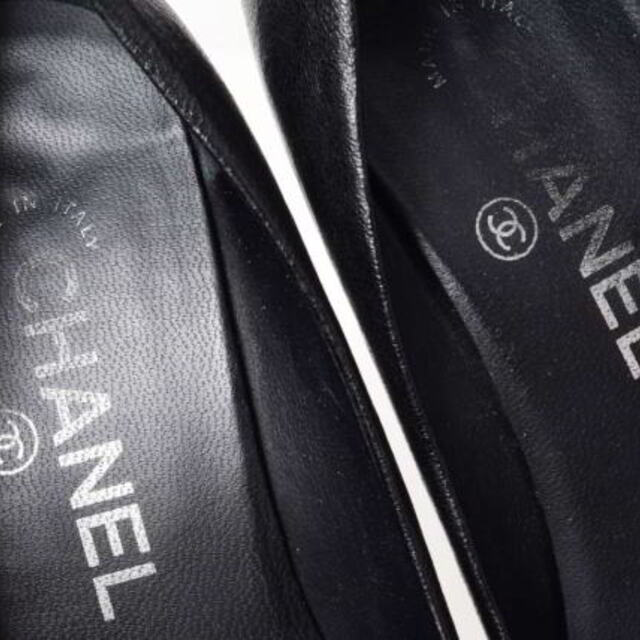 CHANEL(シャネル)のCHANEL 12C ESCARPINS レザー コルク ウェッジ パンプス レディースの靴/シューズ(ハイヒール/パンプス)の商品写真