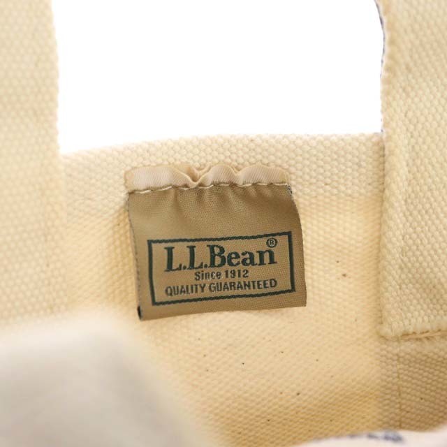 L.L.Bean(エルエルビーン)のエルエルビーン L.L.BEAN トートバッグ キャンバス ミニ N刺繍 白 紺 レディースのバッグ(トートバッグ)の商品写真