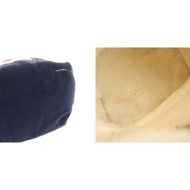 L.L.Bean(エルエルビーン)のエルエルビーン L.L.BEAN トートバッグ キャンバス ミニ N刺繍 白 紺 レディースのバッグ(トートバッグ)の商品写真