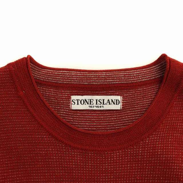 STONE ISLAND(ストーンアイランド)のSTONE ISLAND ウールコットン セーター ニット クルーネック M 赤 メンズのトップス(ニット/セーター)の商品写真