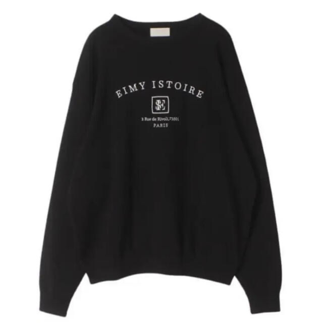 eimy istoire♡ ロゴニット プルオーバー ブラック