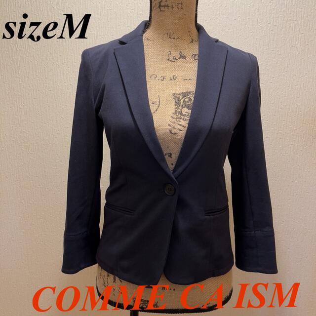 COMME CA ISM(コムサイズム)の美品★COMMECAISM★コムサイズム★ブラック裏地なしテラードジャケット★M レディースのジャケット/アウター(テーラードジャケット)の商品写真