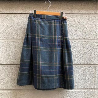 ラルフローレン(Ralph Lauren)のUSED US古着 ウール 巻きスカート チェック柄 ローレンラルフローレン (ひざ丈スカート)