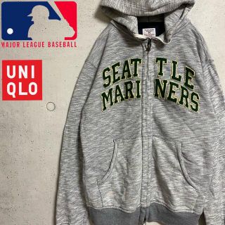 ユニクロ(UNIQLO)のUNIQLO×MLB/シアトルマリナーズ　ジップアップパーカー　古着　Mサイズ(パーカー)