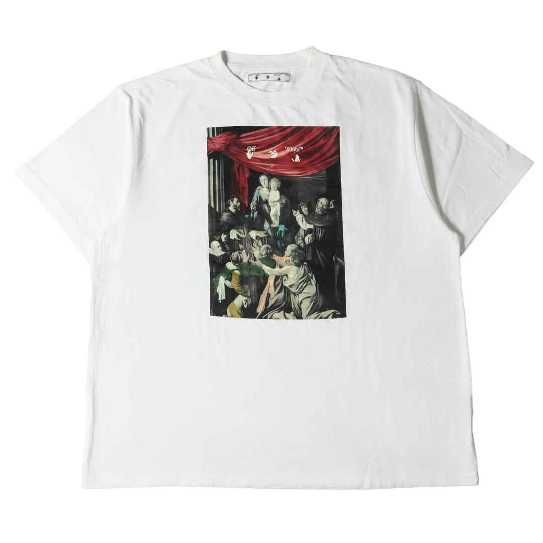 オフホワイト OFF-WHITE Tシャツ 17AW 両面プリント L 白 絵画