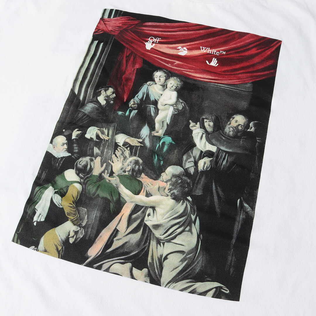 OFF-WHITE オフホワイト Tシャツ 絵画グラフィック オーバーサイズ クルーネックTシャツ CARAVAGGIO S/S OVERSIZED TEE 20AW ホワイト 白 Lトップス カットソー 半袖【メンズ】【美品】 3