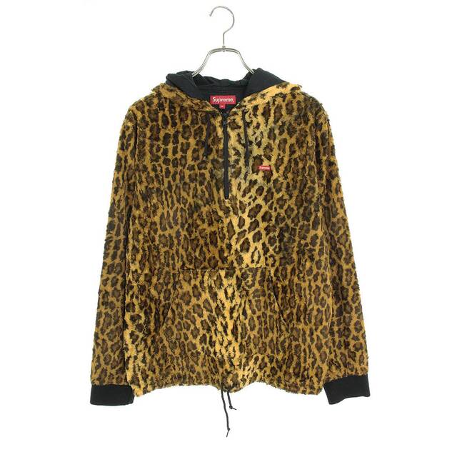 シュプリーム Fur Pullover Leopard ハーフジップレオパードブルゾン