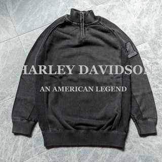 ハーレーダビッドソン(Harley Davidson)の【HARLEY DAVIDSON】ジップスウェット　ラグラン　スミクロ　袖ロゴ(スウェット)