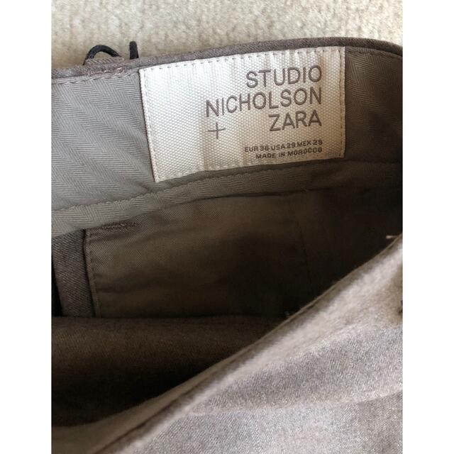 パンツzara studio nicholson フランネルパンツ ミンクマール 36