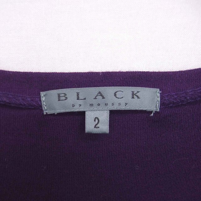 BLACK by moussy(ブラックバイマウジー)のブラック バイ マウジー ワンピース ひざ丈 丸首 プルオーバー 七分袖 2 紫 レディースのワンピース(ひざ丈ワンピース)の商品写真