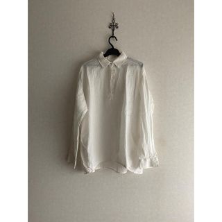 ネストローブ(nest Robe)の新品 HERBIER エルビエ リネンプルオーバーブラウス ホワイト(シャツ/ブラウス(長袖/七分))