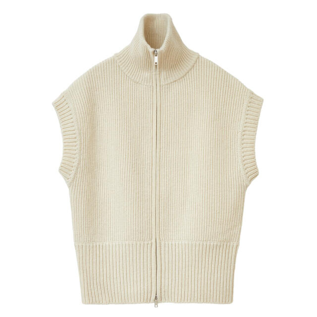 【美品】ZIP COLLAR KNIT VEST