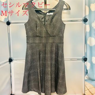 セシルマクビー(CECIL McBEE)の[美品] セシルマクビー　グレンチェックジャンパースカートワンピース(ひざ丈スカート)