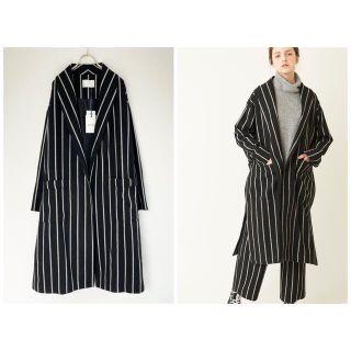 ケレン(KELEN)の未使用 LOOK掲載 kelen ワイドピッチストライプローブコート S(ロングコート)