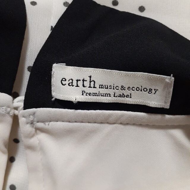 earth music & ecology(アースミュージックアンドエコロジー)の古着　earth　シフォン風生地　ポロシャツ　半袖　ブラウス　上着　トップス レディースのトップス(シャツ/ブラウス(半袖/袖なし))の商品写真