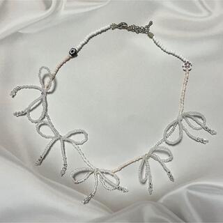 ribbon necklace(white)#2(ネックレス)
