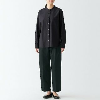 ムジルシリョウヒン(MUJI (無印良品))の■新品■  無印良品 撥水ストレッチタックワイドパンツ／Ｌ／黒(カジュアルパンツ)