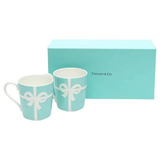 ティファニー(Tiffany & Co.)のティファニー マグカップ ブルーボックス 2個 箱入 ブルー リボン(グラス/カップ)